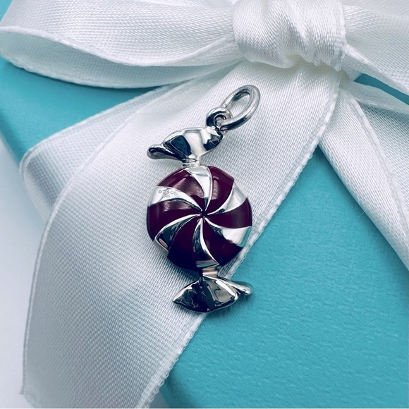 RARE Tiffany & Co. Red Enamel Bon Bon Candy Charm Pendant with Packaging - Picture 5 of 8